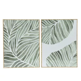   Fényes falikép zöld levél mintás MDF keretben 2,5x30x40 cm 2 féle választható/db 