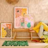 Fényes falikép MDF keretben élénk színű virágos illusztrációval 2,5x60x90 cm 
