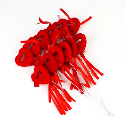 Beszúrós bársony dupla szív 5cm  db