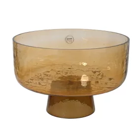 Üvegtál talppal – cognac árnyalat, 27 cm