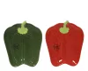 Paprika formájú mázas kerámia  tányér – piros vagy zöld – 16×13×2 cm 2 féle válaszható/db