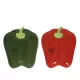 Paprika formájú mázas kerámia  tányér – piros vagy zöld – 16×13×2 cm 2 féle válaszható/db