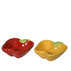   Paprika formájú mázas kerámia tál – piros vagy sárga – 14×12×5 cm 2 féle válaszható/db