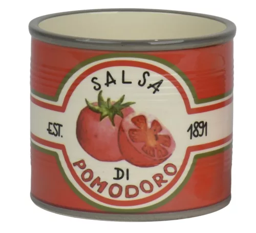 Kerámia kaspó Salsa de Pomodoro piros-fehér-zöld nagy méret