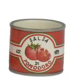   Kerámia kaspó Salsa de Pomodoro piros-fehér-zöld kicsi méret