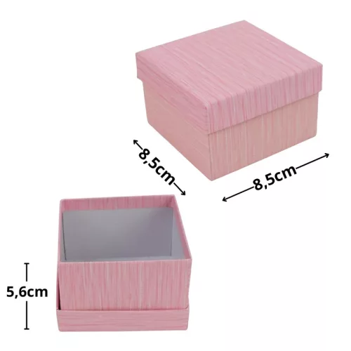 Papírdoboz négyzet 8,5*8,5cm rózsaszín 