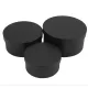 Kerek papírdoboz 3 db/szett (14x7, 12,3x5,7 cm, 10,3x4,9 cm) fekete