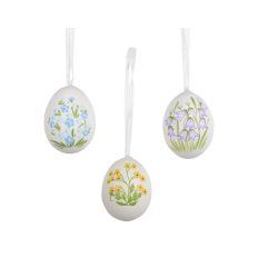  Kézzel festett húsvéti tojás szett virágmintákkal – 6 db