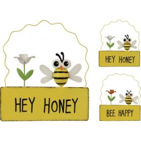 Dekorációs tábla akasztóval Méhecske 15x17cm 2 féle