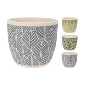 Kaspó 17x15cm levél mintás