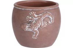 Kaspó terracotta színben, gyík minta 17x17x14cm