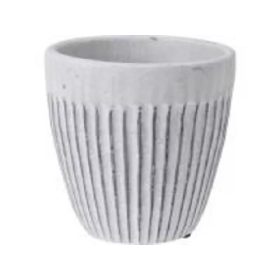 Kő kaspó 115x115mm fehér barázdás