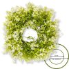 Élethű pozsgás koszorú fehér virággal  33cm