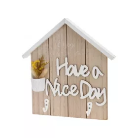   Fali dekoráció akasztóval  "HAVE A NICE DAY" 2 férőhelyes 235x235mm