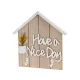 Fali dekoráció akasztóval  "HAVE A NICE DAY" 2 férőhelyes 235x235mm