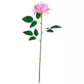 Élethű szálas nyílott rózsa 60cm - rózsaszín