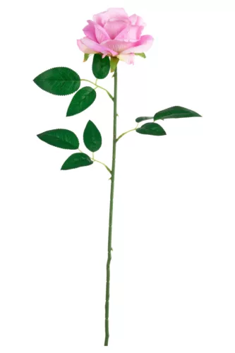 Élethű szálas nyílott rózsa 60cm - rózsaszín