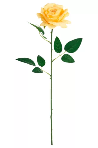 Élethű szálas nyílott rózsa 60cm - sárga