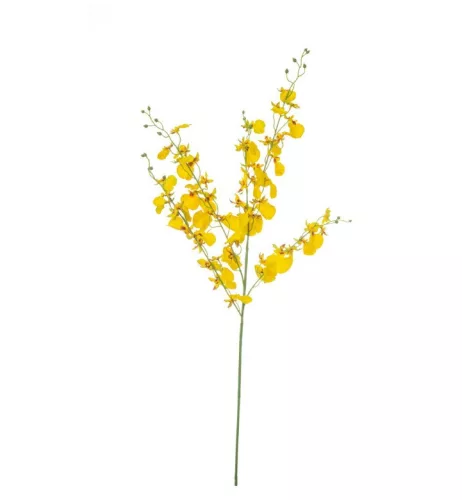 Élethű szálas selyem orchidea sárga