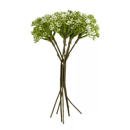 Selyem élethű díszítő csokor 7 ágú 30cm fehér