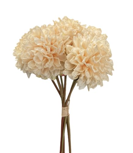 Élethű selyem dália csokor krém 38cm