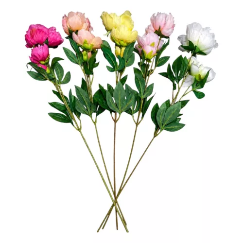 Selyem szálas peonia 3 ágú 65cm vegyes színekben választható/db