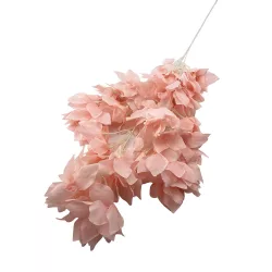 Élethű selyemvirág leveles ág 90cm rózsaszín
