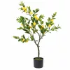 Élethű cserepes citromfa műnövény citrom terméssel 120 cm
