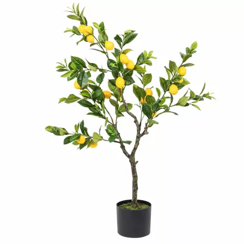 Élethű cserepes citromfa műnövény citrom terméssel 120 cm