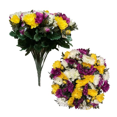 Óriás bokros krizantém csokor 40 virágos lila