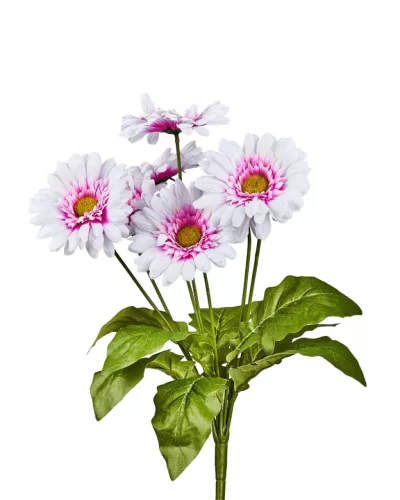 Élethű gerbera csokor fehér-rózsaszín 50 cm