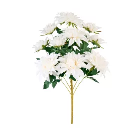 Élethű dús dália csokor  50 cm - fehér