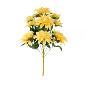 Élethű dús dália csokor  50 cm - sárga