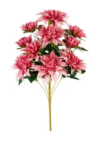 Élethű dús dália csokor  50 cm - mályva színű