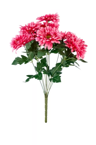 Élethű gerbera csokor sötétrózsaszín 45 cm 