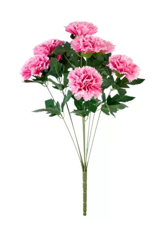 Élethű szegfű csokor 47cm -rózsaszín