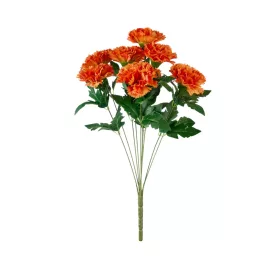 Élethű szegfű csokor 47cm - narancssárga