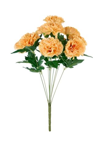 Élethű szegfű csokor 47cm - sárgás