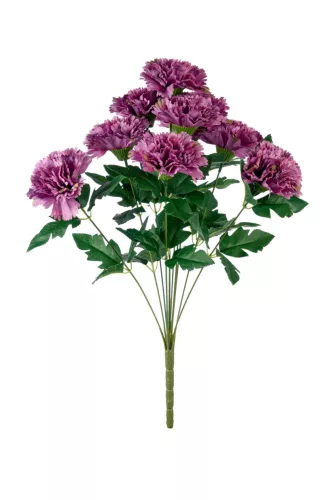 Élethű szegfű csokor 47cm -lilás