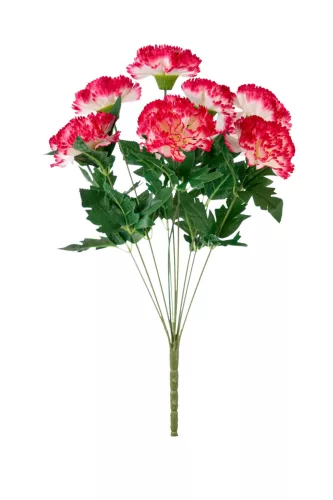 Élethű szegfű csokor 47cm - piros cirkás