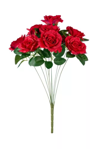 Élethű rózsa csokor 50 cm piros