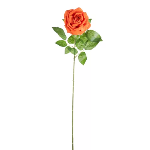 Élethű szálas rózsa 75cm - narancs