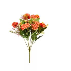 Élethű pom-pom csokor 8x36 cm cirkás sárga-narancssárga