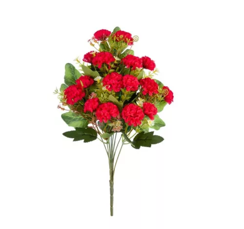 Élethű pom-pom csokor 40 cm piros