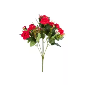 Élethű rózsa csokor 37 cm piros