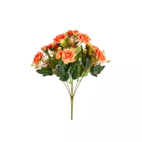 Élethű rózsa csokor 37 cm cirkás sárga/narancssárga