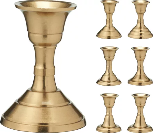 Gyertyatartó arany színű 8 cm 6 féle válaszható/db
