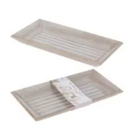 Szürke antikolt tálca – 40×20 cm