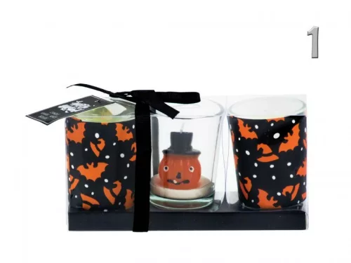 Halloween gyertya szett üvegben