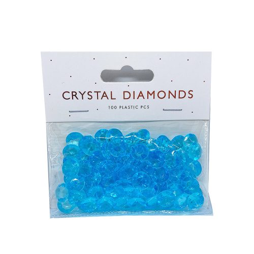 Esküvői dekorkő, gyémánt forma,12mm türkiz 100db